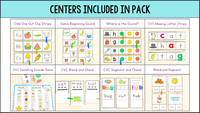 Phonemic Awareness Centers and Activities | Phonics Centers | SOR