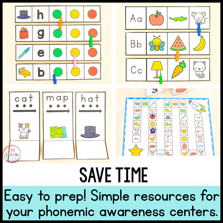 Phonemic Awareness Centers and Activities | Phonics Centers | SOR