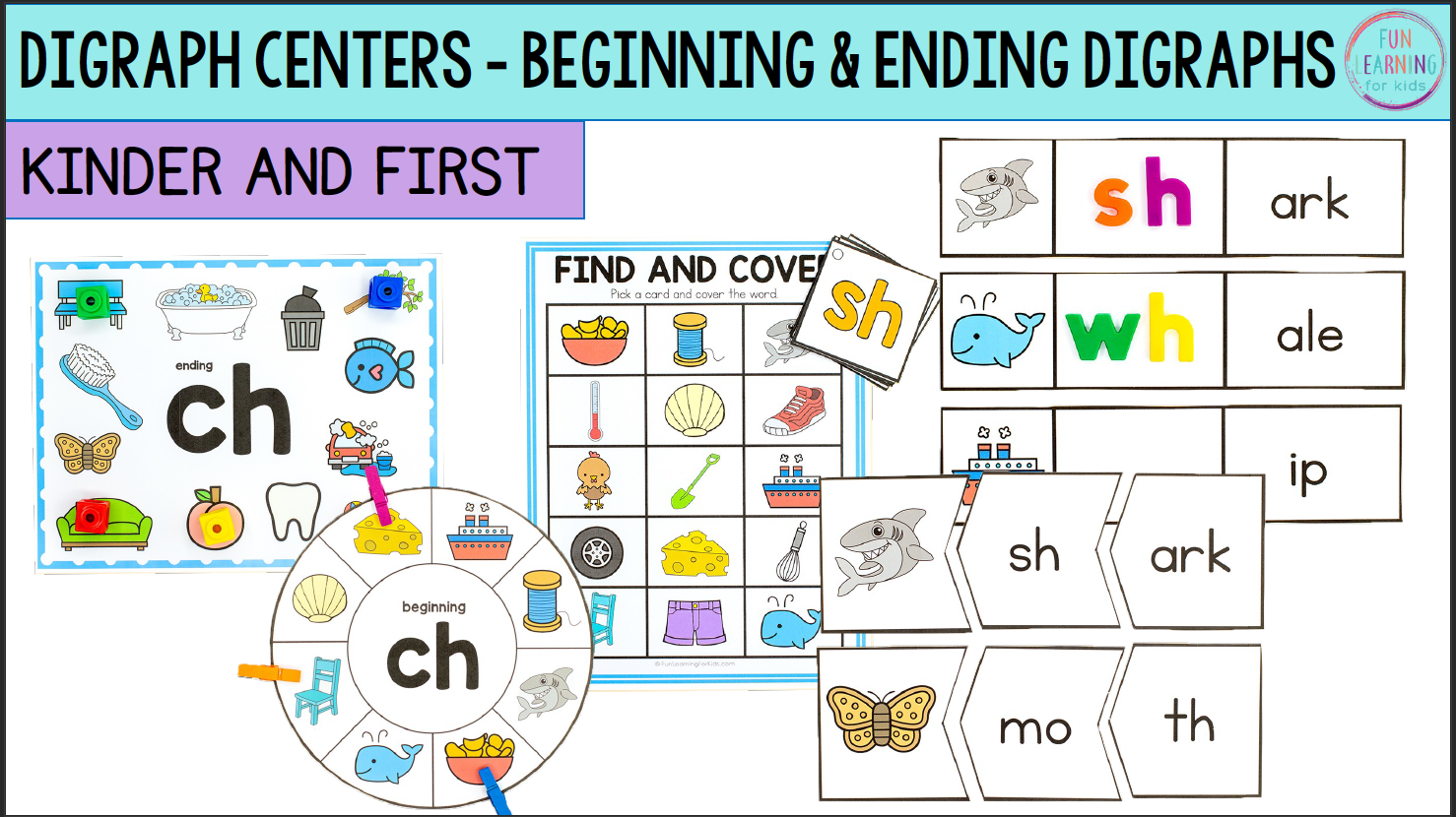 Digraphs Activities, Centers & Games | Digraph Phonics Activities