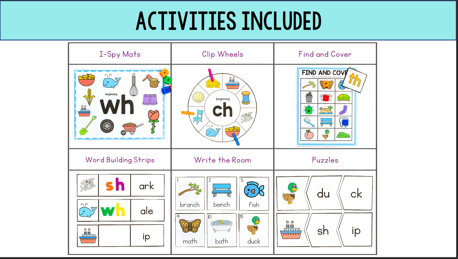 Digraphs Activities, Centers & Games | Digraph Phonics Activities