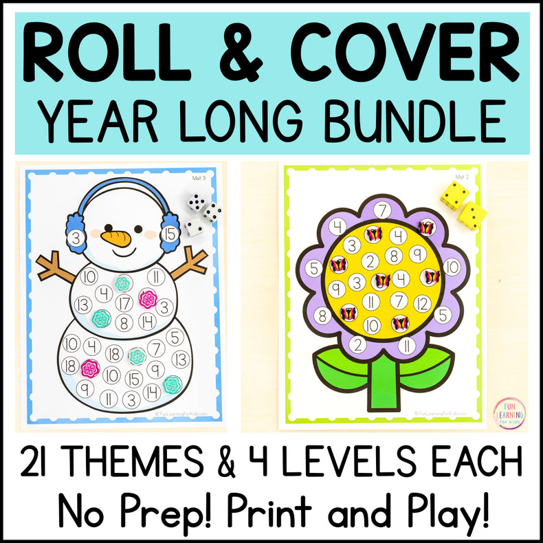 Roll and Cover the Number Math Game Activity - NO PREP Math Games