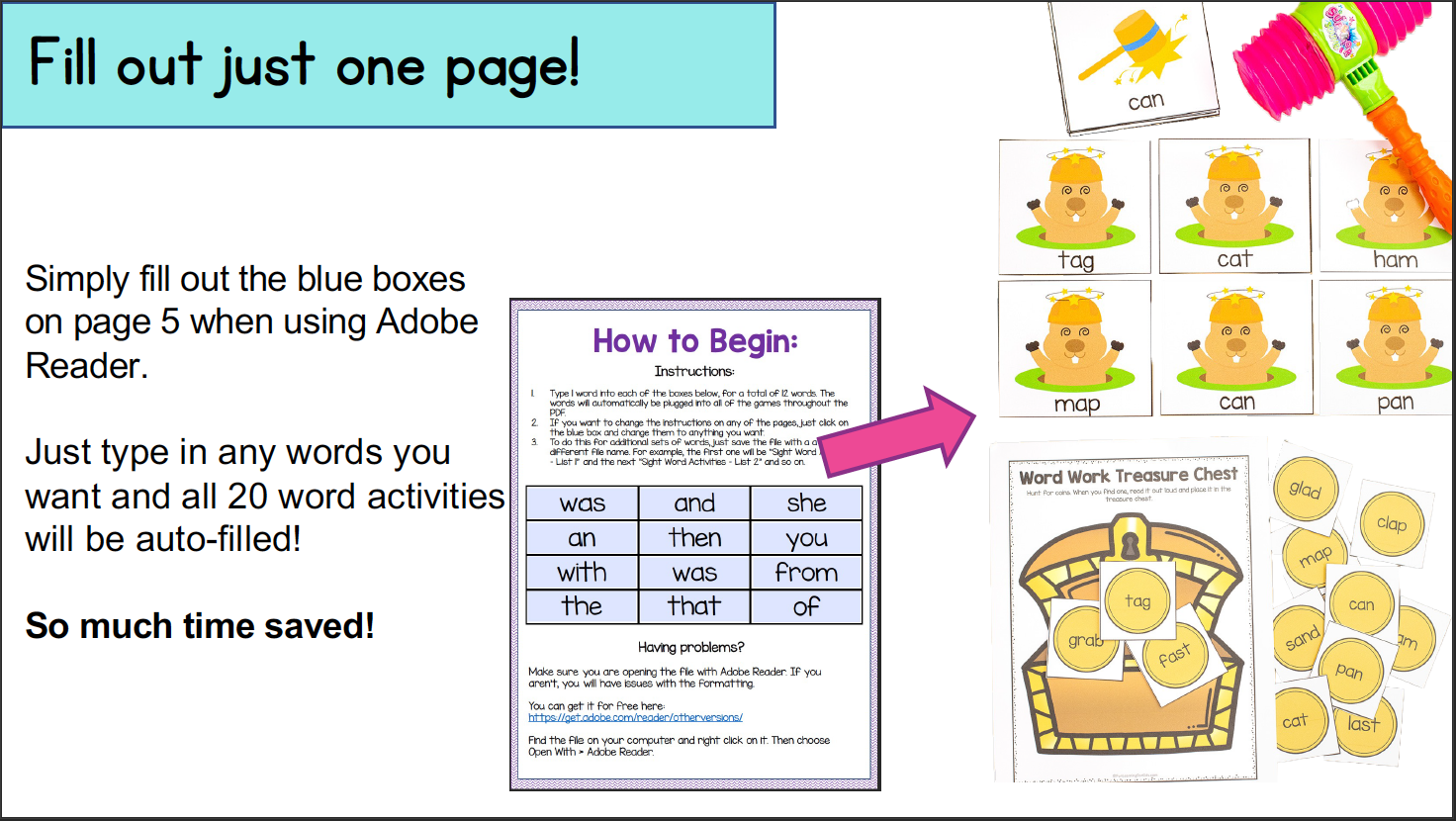 Editable Sight Word Games - Word Work Practice with Auto-fill - High Frequency