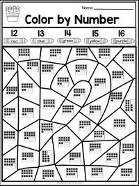 Color By Number Sense Activities