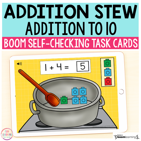 Addition Stew Boom Cards™ | Digital Task Cards