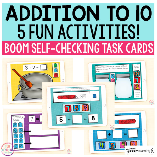 Addition to 10 Boom Cards™ Bundle | 5 packs | Digital Task Cards