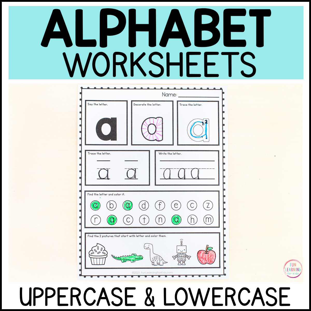 Alphabet Worksheets | Alphabet Practice Pages – Fun Learning for Kids® Shop alphabet-worksheets-alphabet-practice-pages-fun-learning-for-kids-shop