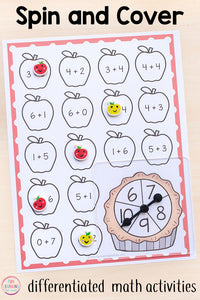 Differentiated Apple Spin and Cover Math Activities