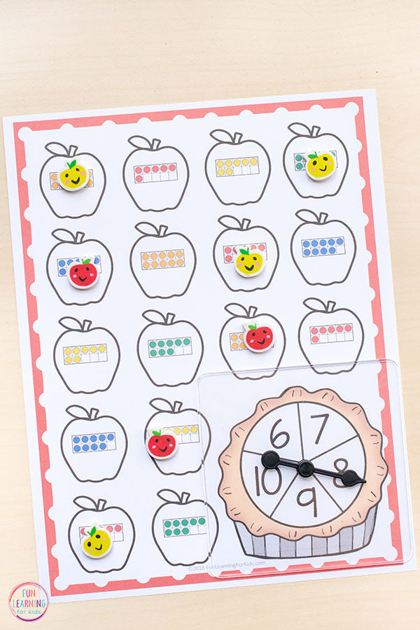 Differentiated Apple Spin and Cover Math Activities