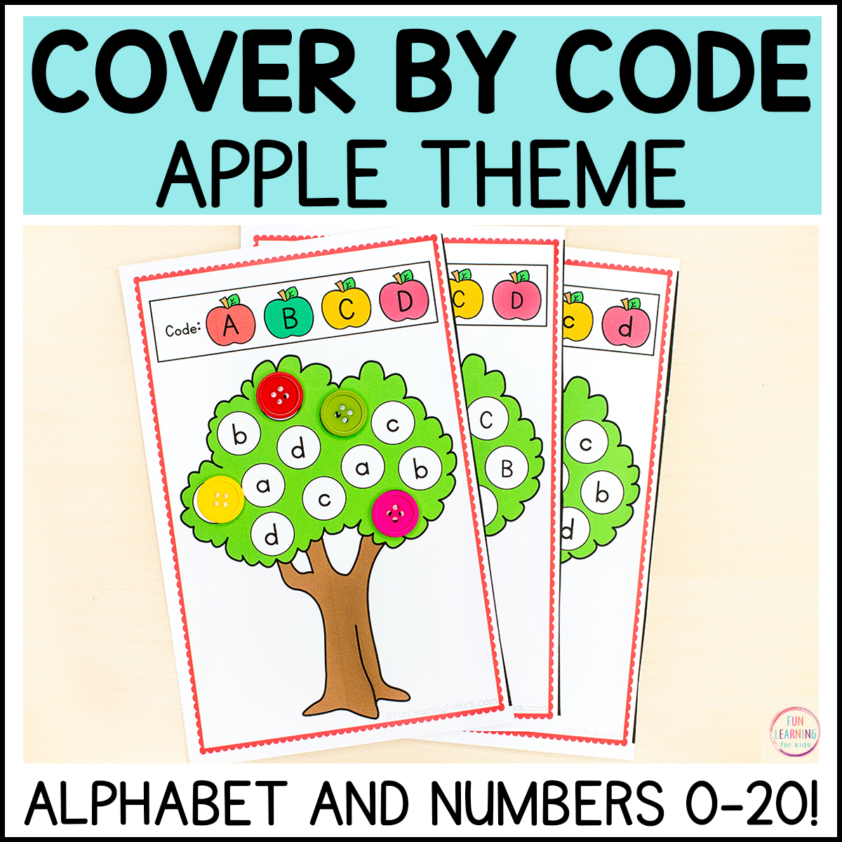 Apple Cover by Code Alphabet and Number Mats