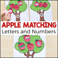 Apple Matching Alphabet and Math Bundle