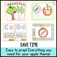 Apple Theme Math and Literacy Centers for Pre-K and Kindergarten