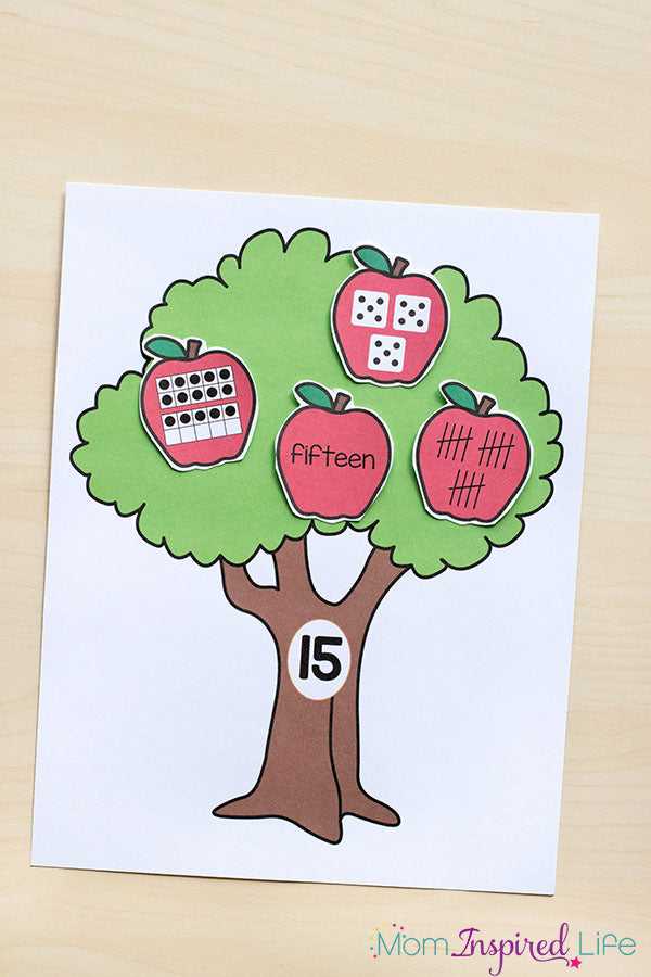 Apple Tree Number Sense Matching Activity