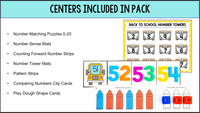 Back to School Theme Math Centers for Pre-K and Kindergarten