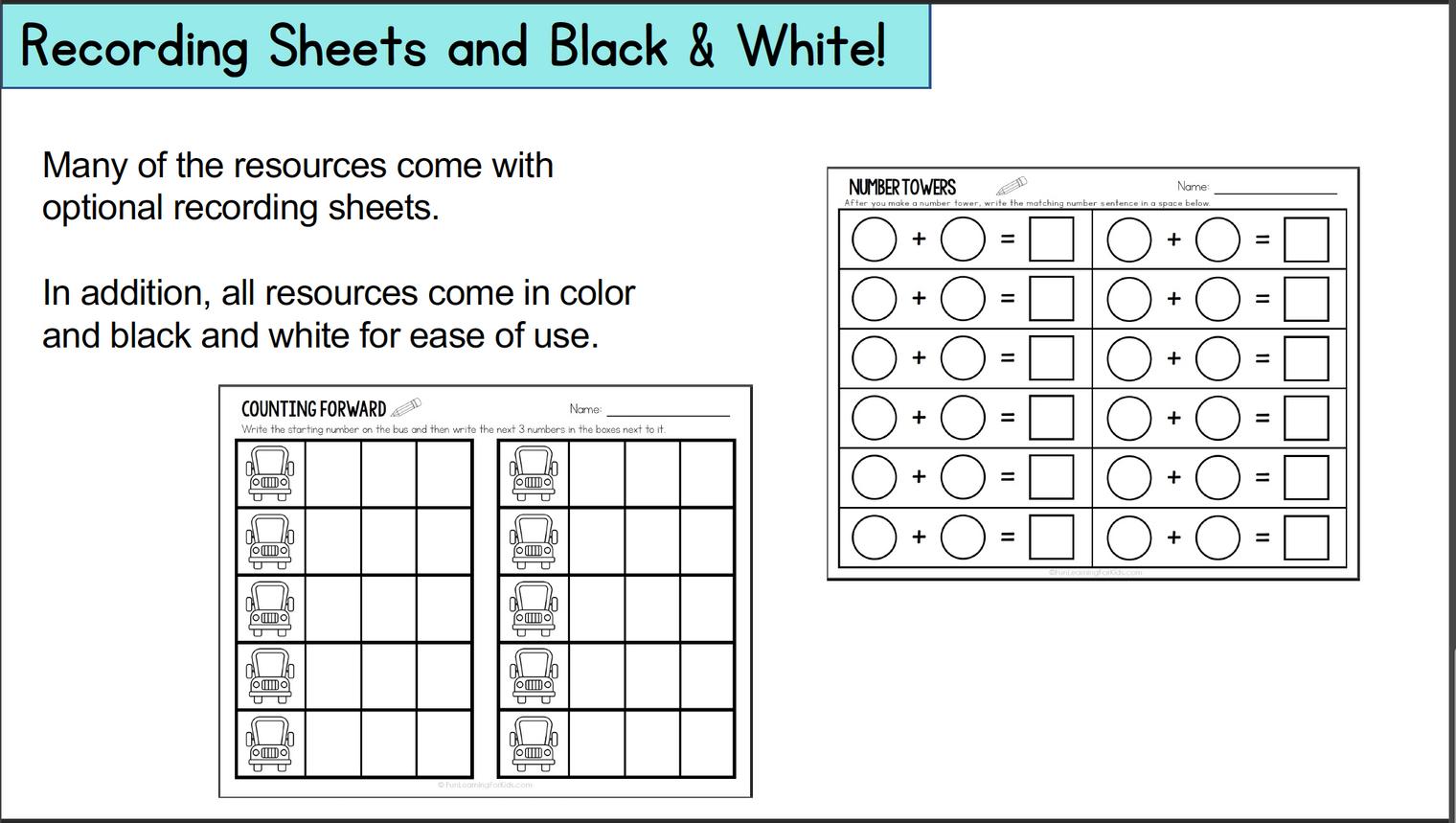 Back to School Theme Math Centers for Pre-K and Kindergarten