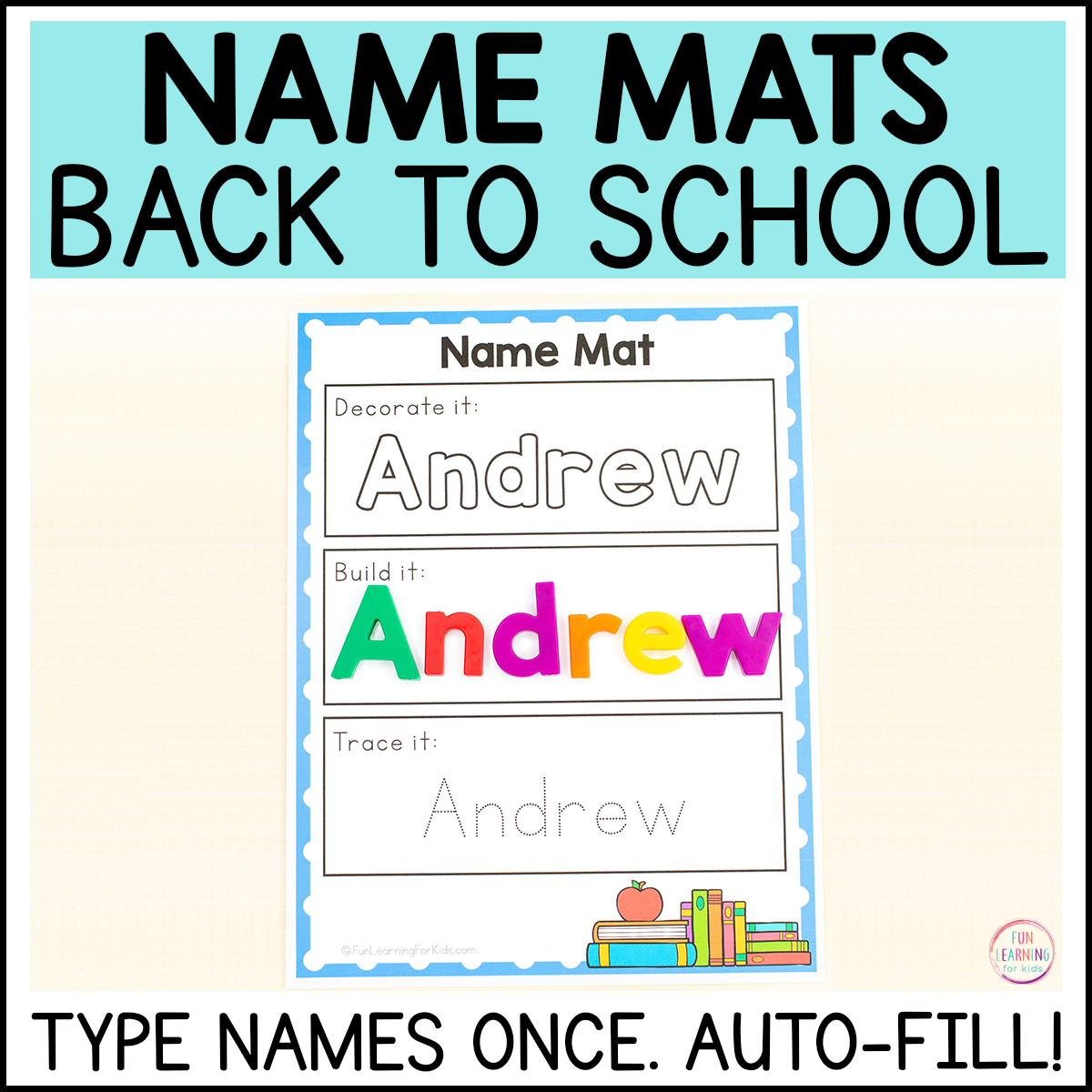 editable-back-to-school-name-mats-with-auto-fill-fun-learning-for-kids-shop for Free Printable Photo Mat Templates Editable Back to School Name Mats with Auto-fill – Fun Learning for Kids® Shop for Free Printable Photo Mat Templates