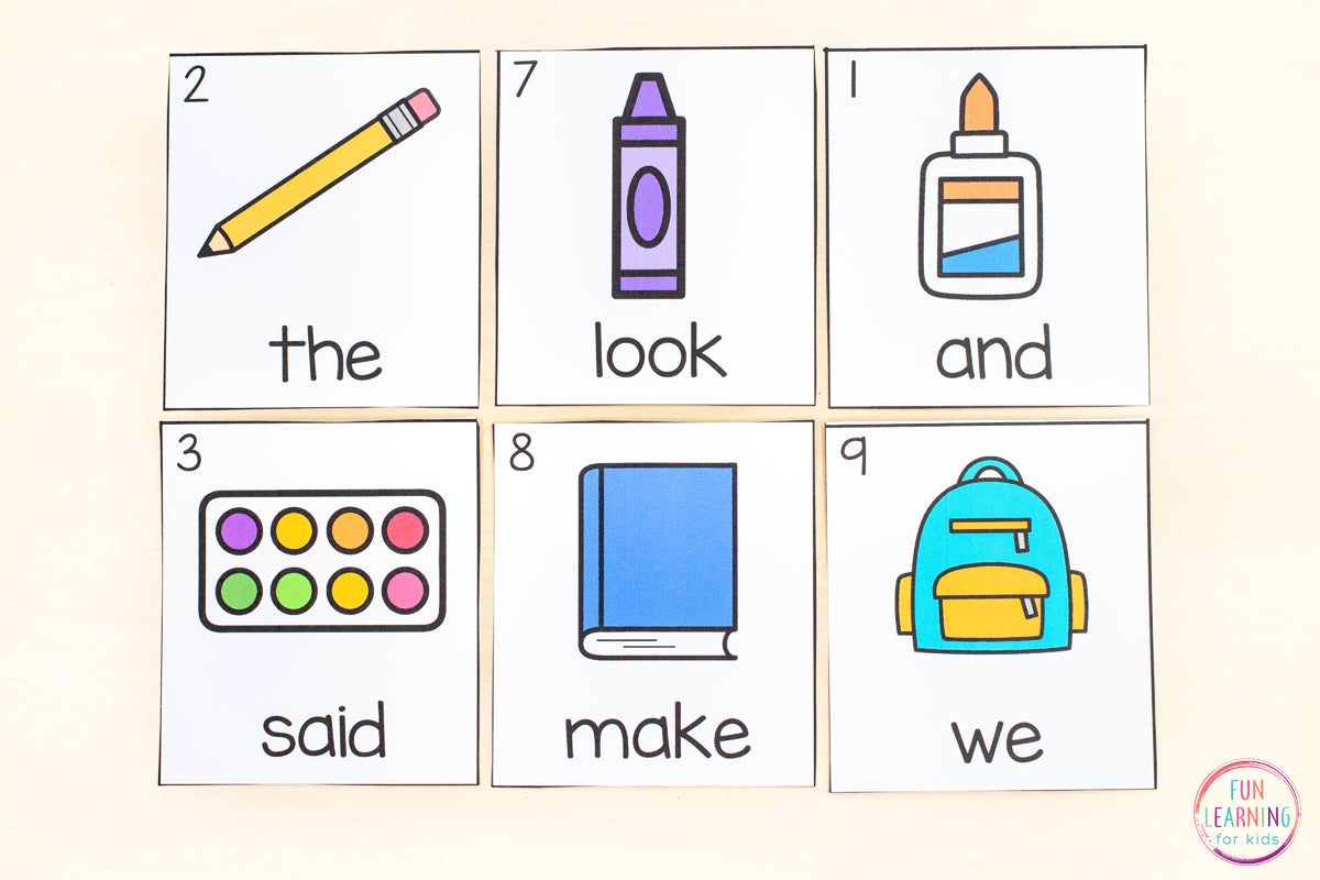 Back to School Editable Sight Word Games