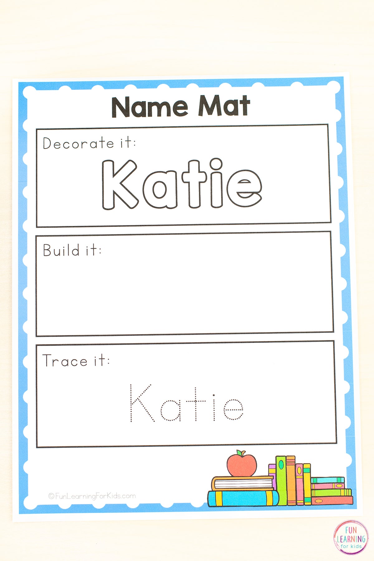 Editable Back to School Name Mats with Auto-fill