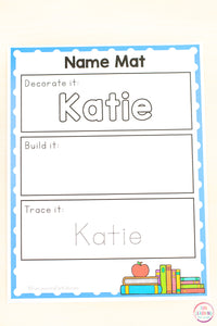 Editable Back to School Name Mats with Auto-fill