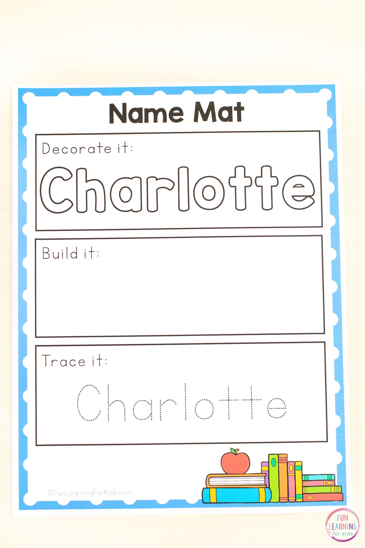 Editable Back to School Name Mats with Auto-fill