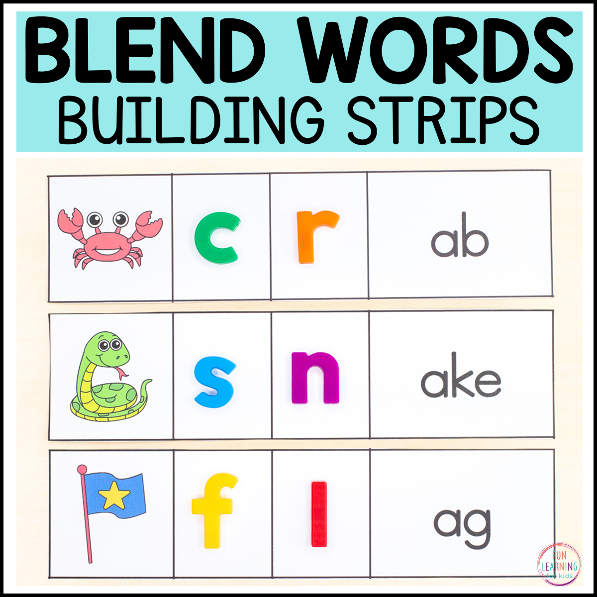 Beginning Blends Building Strips Phonics Activity