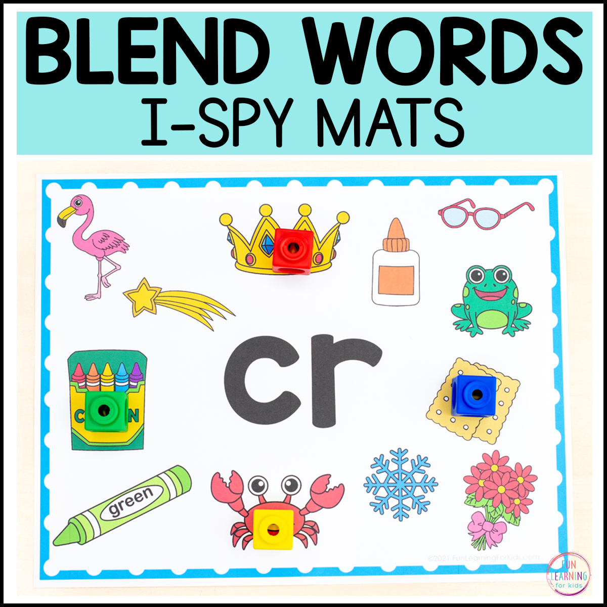 Beginning Blends I-Spy Mats Phonics Activity