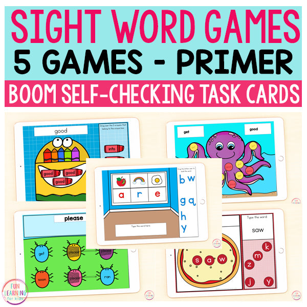 Sight Word Games | 5 Activities - Primer | Boom Cards™