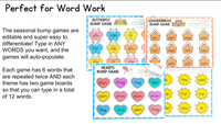 Editable Word Work - Seasonal Bump Games