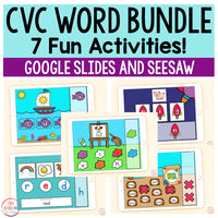 CVC Words Bundle | 7 Activities | Google Slides and Seesaw