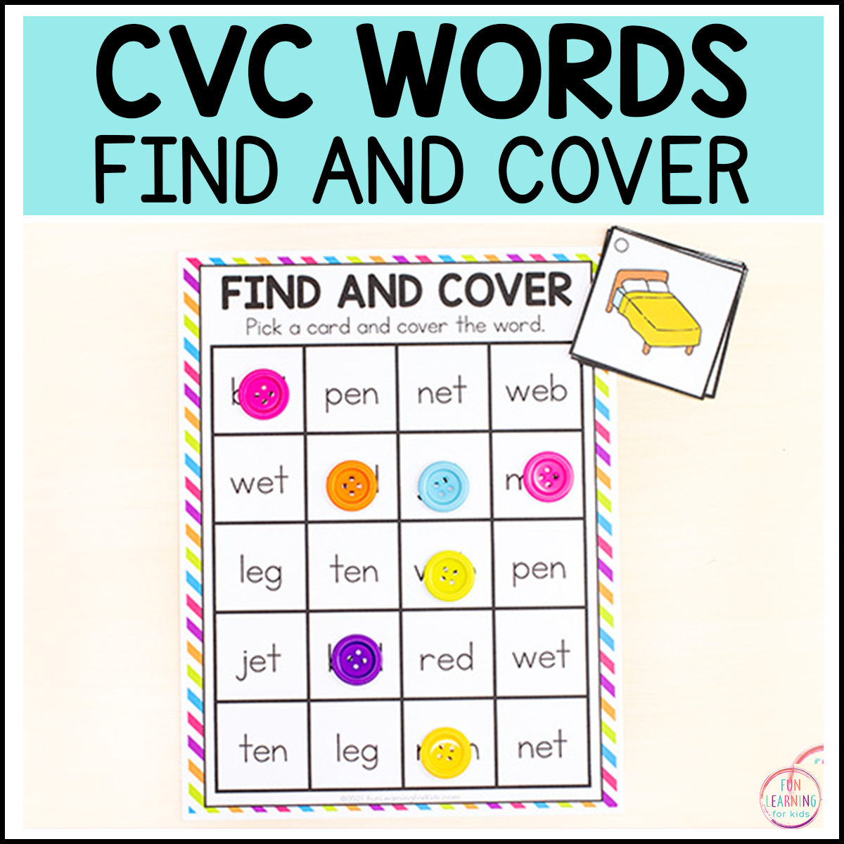 CVC Words Find and Cover Reading Activity