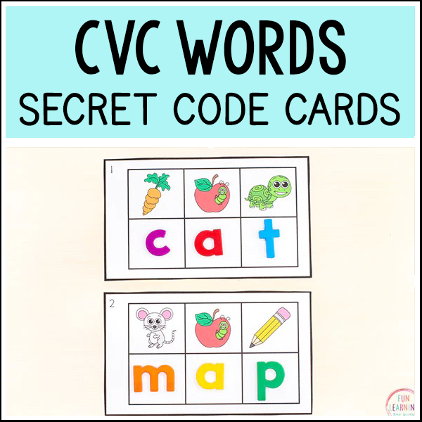 CVC Secret Code Word Cards