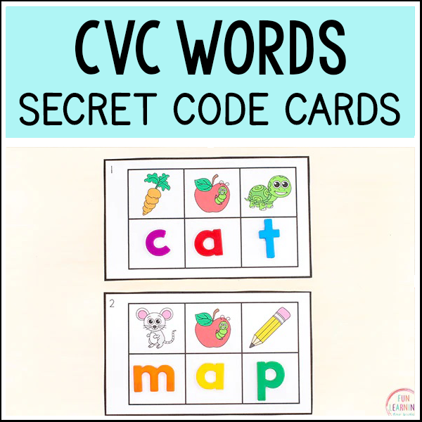CVC Secret Code Word Cards Fun Learning for Kids® Shop