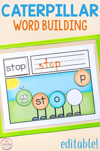 Editable Caterpillar Word Building Mats