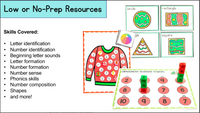 Christmas Math and Literacy Centers for Preschool, Pre-K & Kindergarten