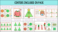 Christmas Math and Literacy Centers for Preschool, Pre-K & Kindergarten