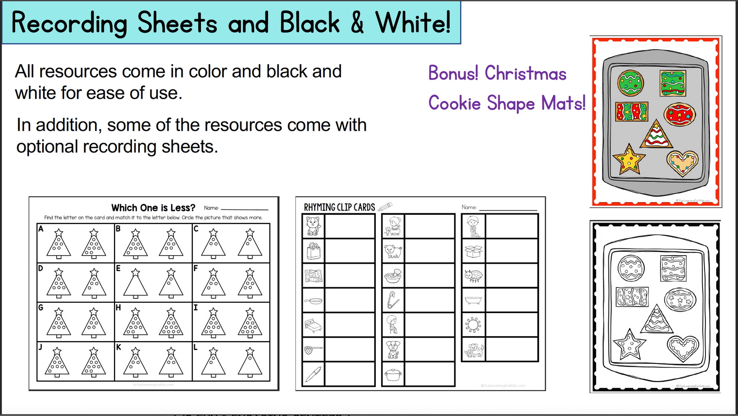 Christmas Math and Literacy Centers for Preschool, Pre-K & Kindergarten