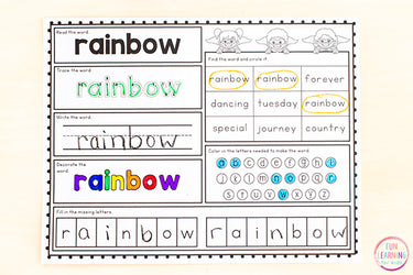 Sight Word Worksheets - Editable Word Work – Fun Learning for Kids® Shop