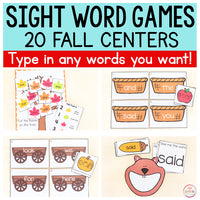 Fall Editable Sight Word Games