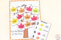 Fall Editable Sight Word Games