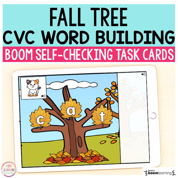 Fall Tree CVC Word Building Boom Cards™ | Digital Task Cards