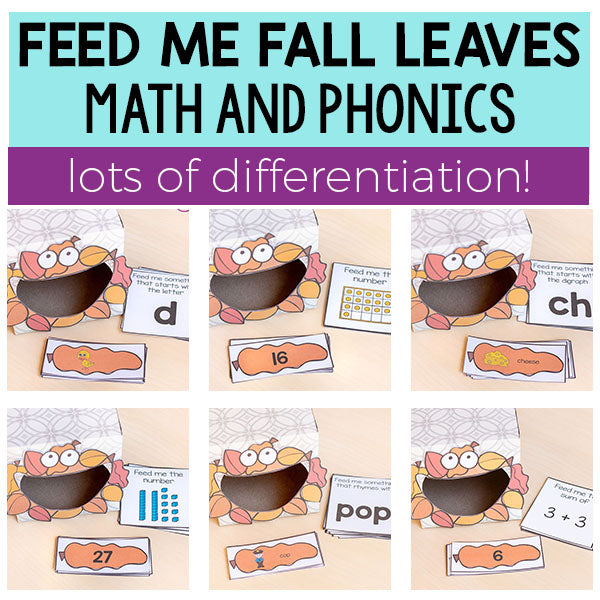 Fall Leaves Feed Me Math and Literacy Activities