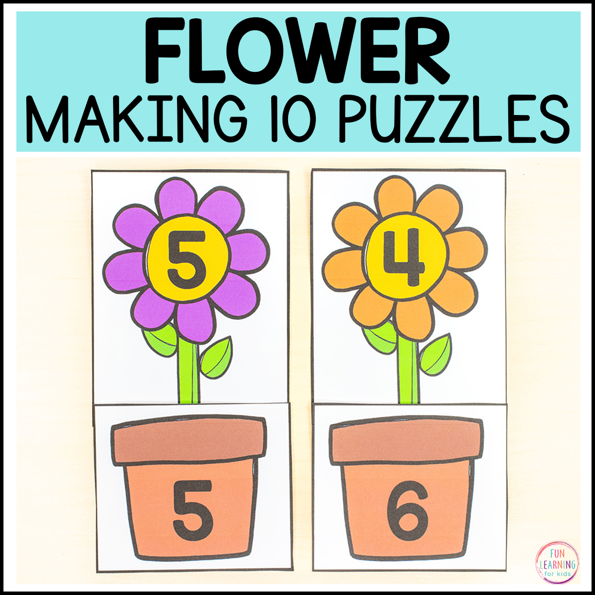 Spring Flower Making Ten Math Activity for Kindergarten & First Grade