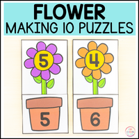 Spring Flower Making Ten Math Activity for Kindergarten & First Grade