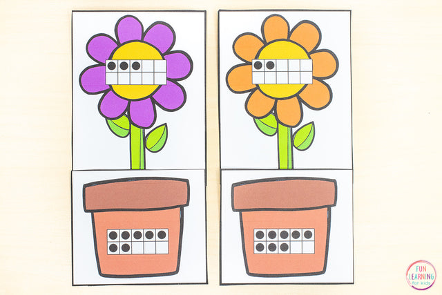 Spring Flower Making Ten Math Activity for Kindergarten & First Grade