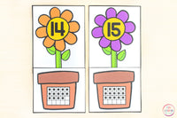 Spring Flower Number Matching Puzzles for Preschool & Kindergarten