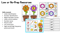 Flower Theme Spring Math and Literacy Centers for Pre-K and Kindergarten