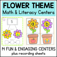 Flower Theme Spring Math and Literacy Centers for Pre-K and Kindergarten