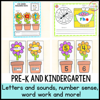 Flower Theme Spring Math and Literacy Centers for Pre-K and Kindergarten