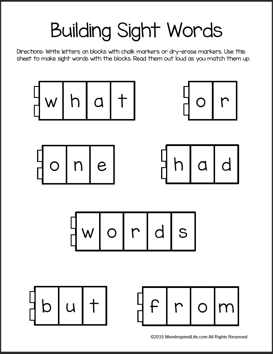 Building Sight Words – Fry’s First 100