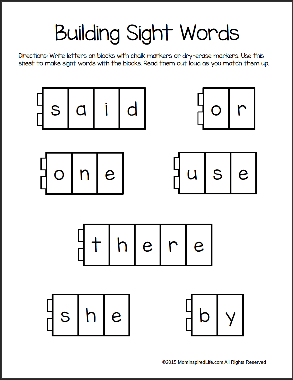 Building Sight Words – Fry’s First 100