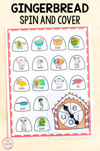 Differentiated Gingerbread Spin and Cover Math and Literacy Activities